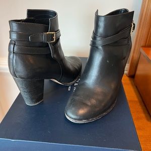 Cole Haan Grand Women Hayes Black Leather Ankle Side Zip Boot Size 7.5 B EUR 38